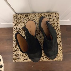 Lucky Brand Shoes - LUCKY BRAND PEEP TOE BOOTIES Lucky Brand Shoes - LUCKY BRAND PEEP TOE BOOTIES
